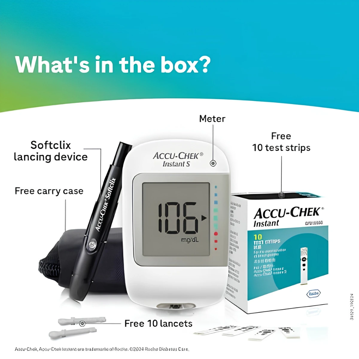 Accu Chek Instant blood sugar monitor complete kit