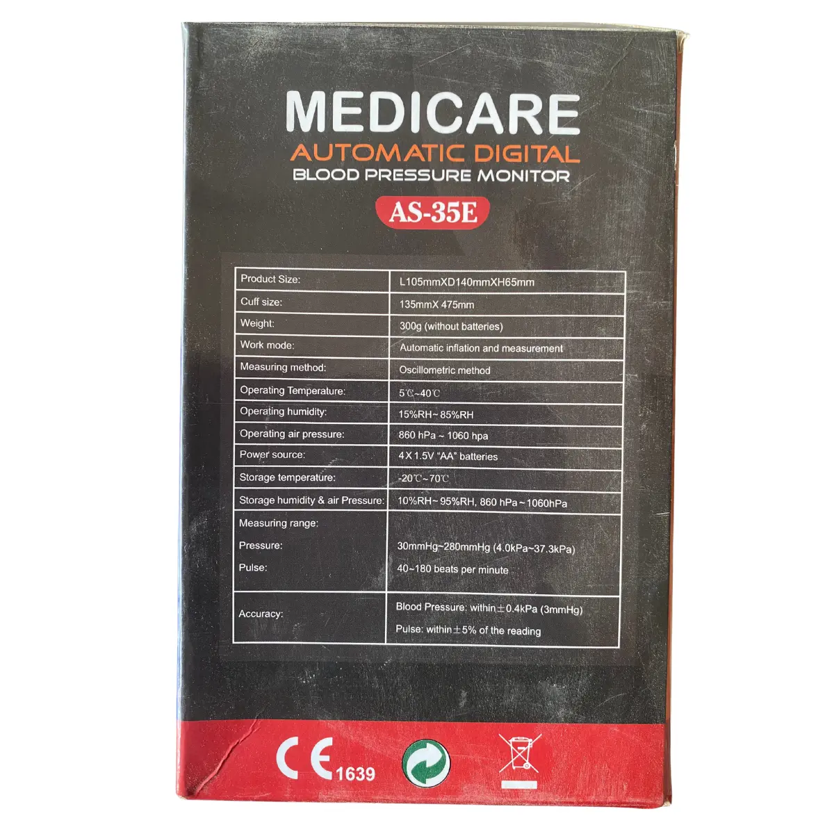 Medicare AS-35E rechargeable digital blood pressure testing machine for home