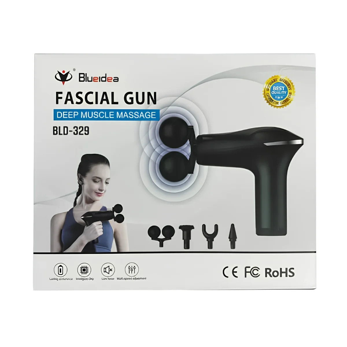 Dual Head Fascial Massage Gun BLD-329 - Image 2