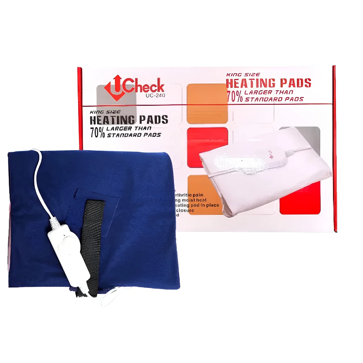 UCheck UC-240 Electric Heating Pad for Pain Relief | Rapid Heating Thermal Therapy Pad with Multi-Level Heat Controller