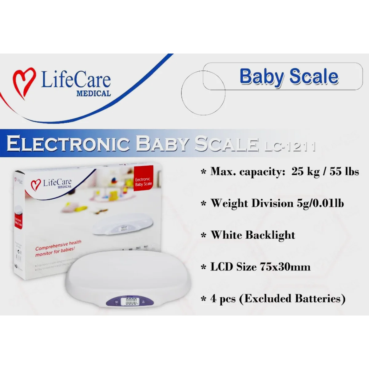 LifeCare LC-1211 Baby Infant Digital Weight Scale - Image 2