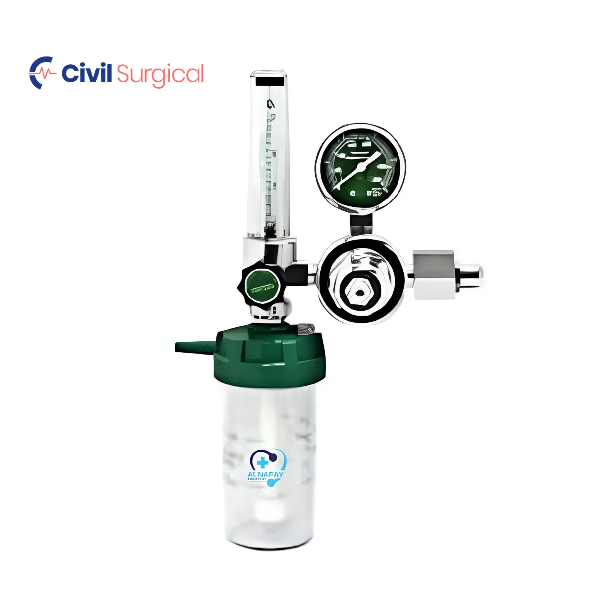 LifeCare Oxygen Gas Flowmeter Regulator with Humidifier Bottle - Image 3